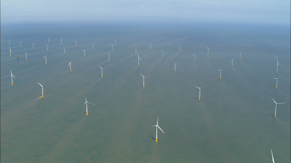 Turbines in rows