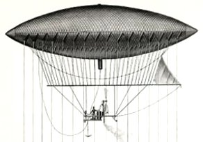 Steerable Hydrogen Dirigible Airship invented by Giffard