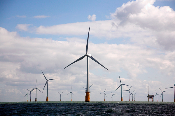 Thanet wind turbines from the sea